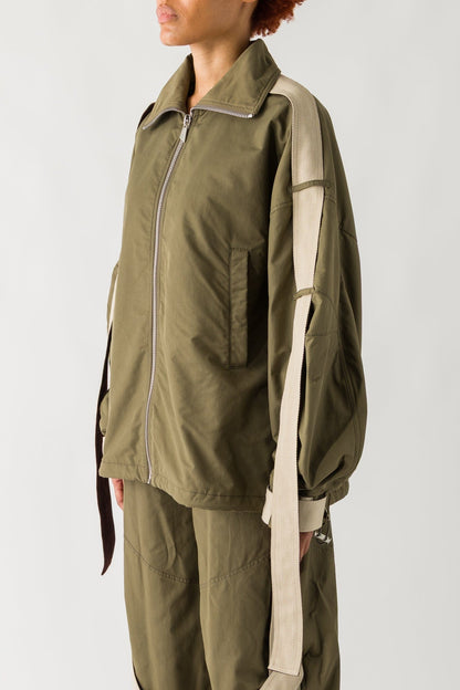 The Attico Canvas Parachute Bomber In Military Green side
