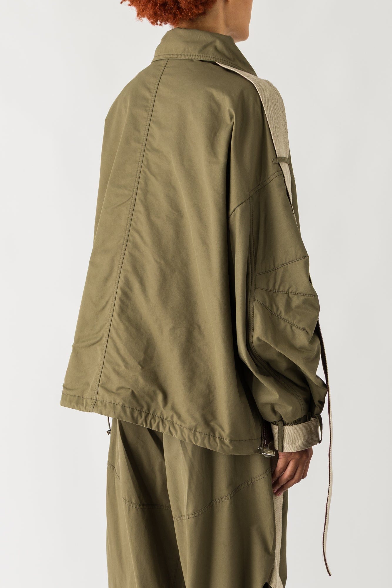 The Attico Canvas Parachute Bomber In Military Green