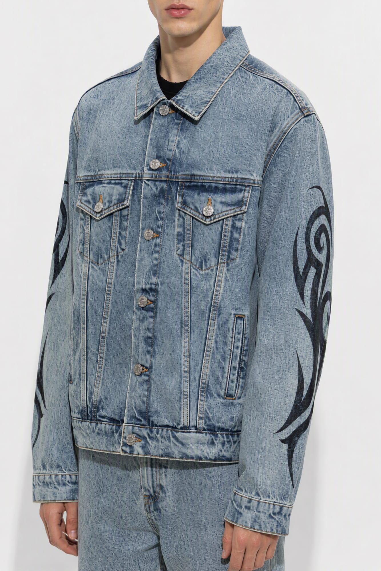 Vetements Graffiti Tribal Denim Jacket