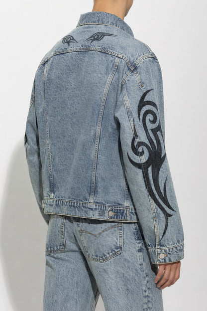 Vetements Graffiti Tribal Denim Jacket back