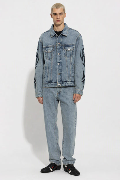 Vetements Graffiti Tribal Denim Jacket full look
