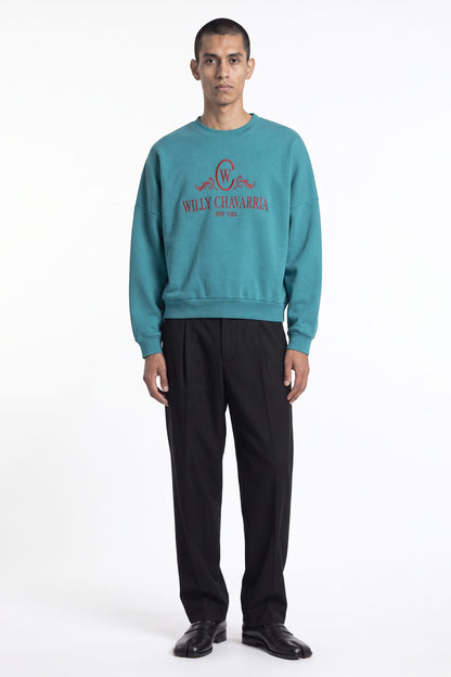 Willy Chavarria Chavantino Hooligan Crewneck full look