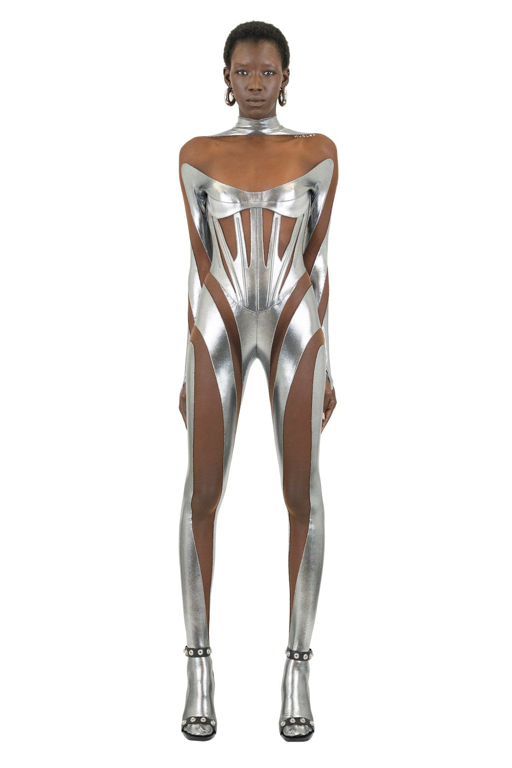 Mugler Chrome Nude Eco Sport Lycra Bodysuit – Antidote Fashion and