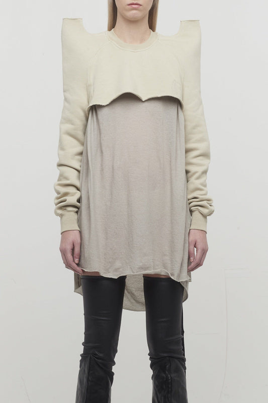 Rick Owens DRKSHDW Cropped Tecsweat in Pearl