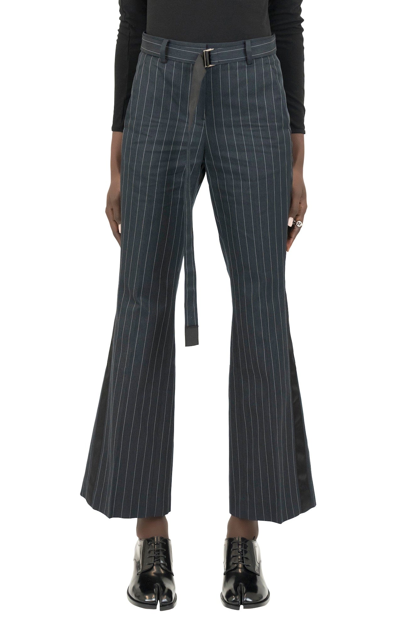 Brunello Cucinelli Chalk Stripe Single Pleat Leisure Pants Navy, $895 |  Bergdorf Goodman | Lookastic