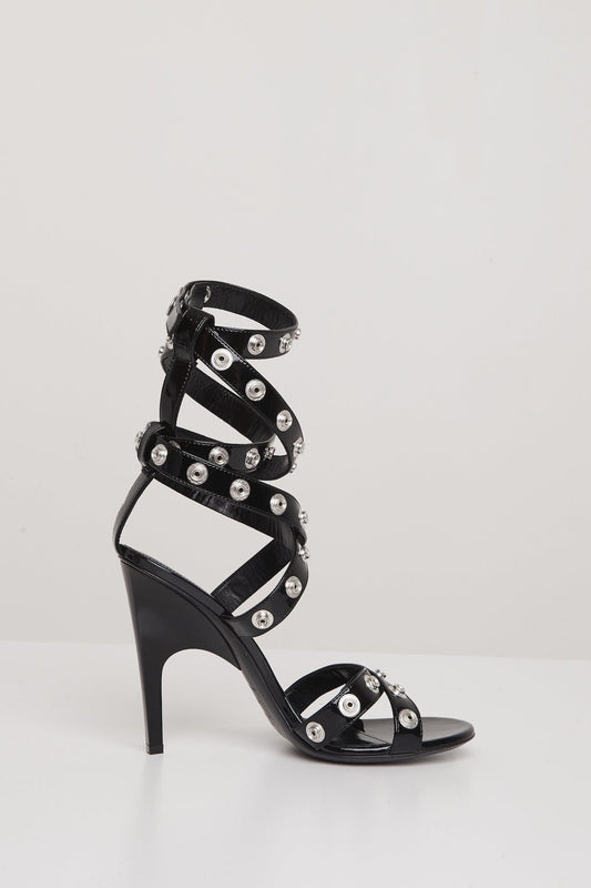 The Attico Cosmo Double Ankle Strap Sandle 105mm in Black